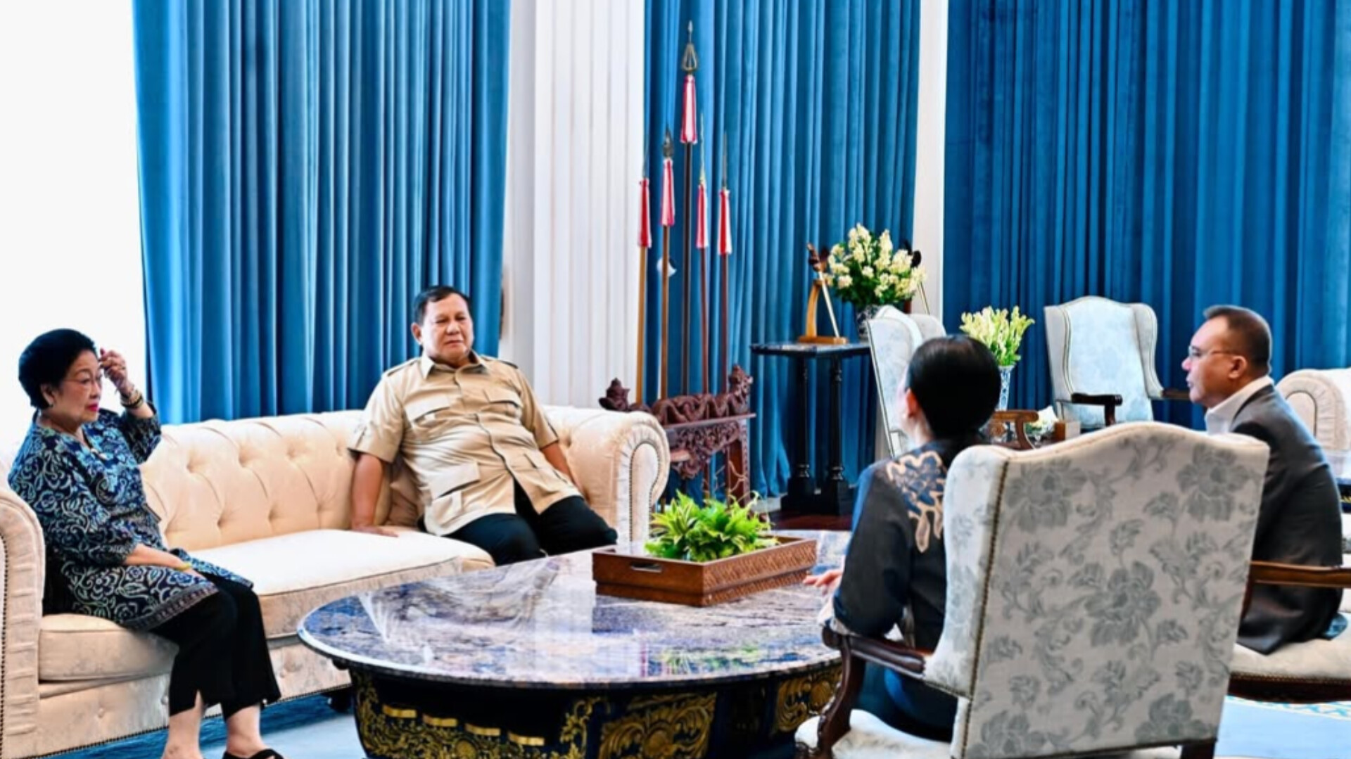 Prabowo-Megawati Bertemu Lagi di Istana, Didampingi Dasco-Puan